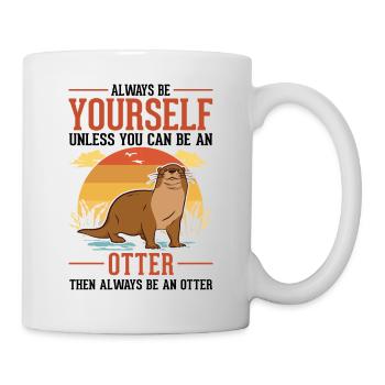Otter Geschenk Fischotter Seeotter - Tasse - Weiß - Rechts