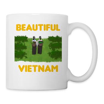 Vietnam Viet Bauern Reisfeld Flagge I Geschenk - Tasse - Weiß - Rechts