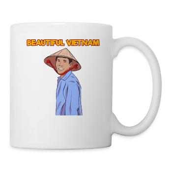 Vietnam Viet Bauern Reisfeld Flagge I Geschenk - Tasse - Weiß - Rechts