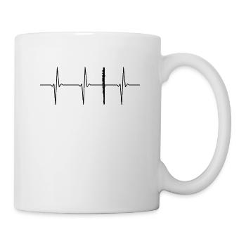 Flûte ECG Heartbeat - Mug blanc - blanc - Droite