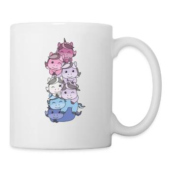 Bigender Flag Pride LGBTQ süßer Einhorn Stapel - Tasse - Weiß - Rechts