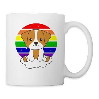 Jack Russell colorful rainbow for kids dogs - Mug - white - Right