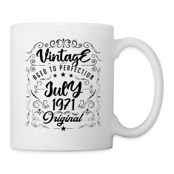 Jahrgang Geboren im Juli 1971 Jubiläum Juli - Tasse - Weiß - Rechts