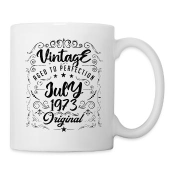 Jahrgang Geboren im Juli 1973 Jubiläum Juli - Tasse - Weiß - Rechts
