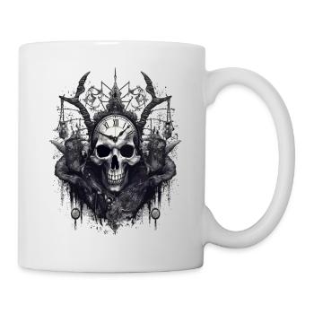 Gothic Witchcraft Ritual Dark Skull Clock Horror - Mug - white - Right