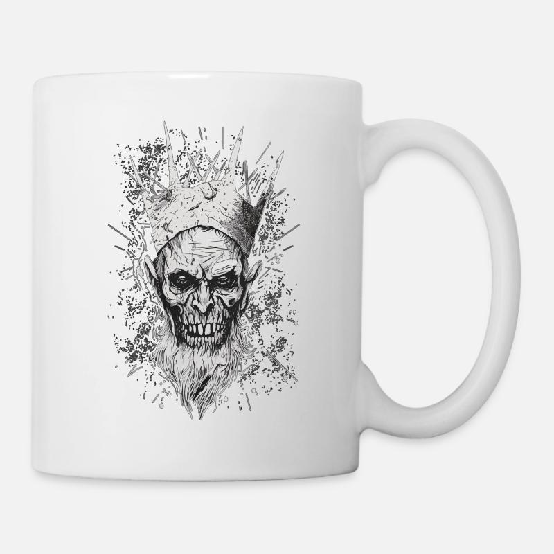 Gothic King Throne Horror Skull Horror Dark Creppy - Mug - white
