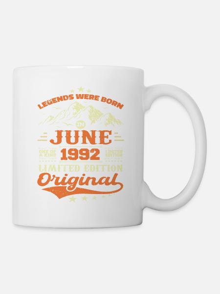 Juin 1992 Anniversaire Né en 1992 Juin Cadeau - Mug blanc - blanc