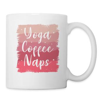 Yoga, Kaffee, Nickerchen, Meditation - Tasse - Weiß - Rechts
