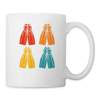 Diving Fins Retro Water Sports Snorkeling - Mug - white - Right