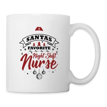 Santas Favorite Night Shift Nurse - Tasse - Weiß - Rechts