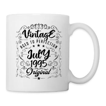 Jahrgang Geboren im Juli 1995 Jubiläum Juli - Tasse - Weiß - Rechts