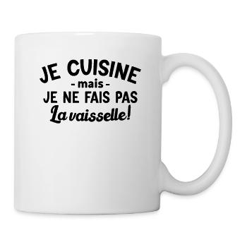 Je Cuisine, Pas La Vaisselle - Mug blanc - blanc - Droite
