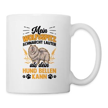 Wolfsspitz schnarcht lauter Deutscher Keeshond - Tasse - Weiß - Rechts
