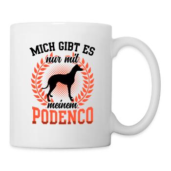 Nur mit meinem Podenco spanischer Windhund - Tasse - Weiß - Rechts