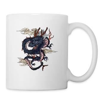 Drache Japan China Stil Drachen Design Asiatisch - Tasse - Weiß - Rechts
