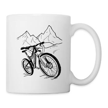 MTB Fahrrad Mountainbike Radsport Mountainbiker - Tasse - Weiß - Rechts