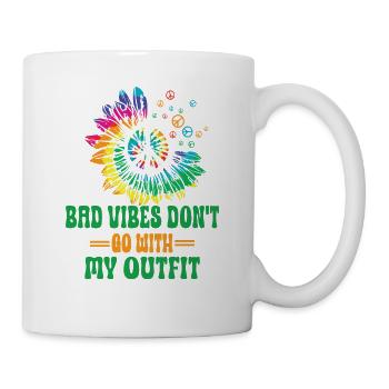 Hippie Peace Zeichen Frieden Blumen Blumenkind - Tasse - Weiß - Rechts