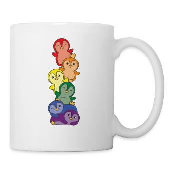 Rainbow Flag Gay Pride LGBTQ Pinguin süßer Pinguin - Tasse - Weiß - Rechts