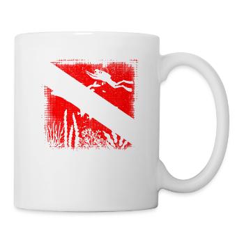 Scuba Dive Flag Tieftauchen Divemaster Tauchlehrer - Tasse - Weiß - Rechts
