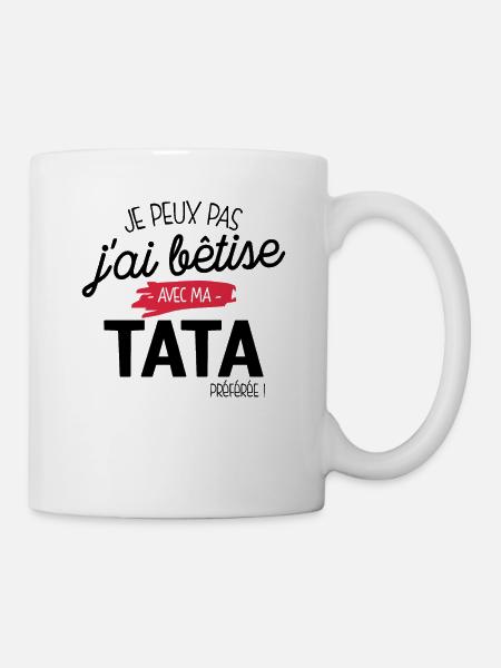 Je peux pas j'ai bêtise avec ma tata préféré - Mug blanc - blanc