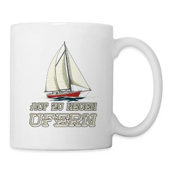 Auf zu neuen Ufern Segeln Segelschiff - Tasse - Weiß - Rechts