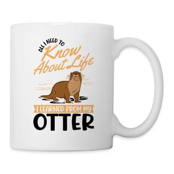Otter Geschenk Fischotter Seeotter - Tasse - Weiß - Rechts