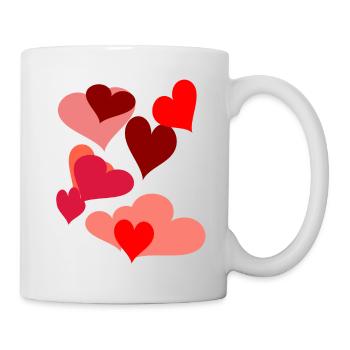Symbol Herzen Herz Romantik Liebe herzlich - Tasse - Weiß - Rechts