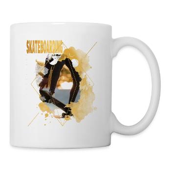 Skateboarding Skate Skater Skateboard Sk8 Gold - Tasse - Weiß - Rechts