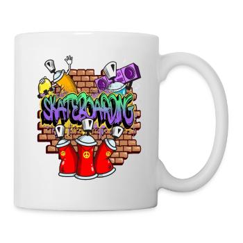 Skateboarding Skater Board Graffiti Spray Sprayer - Tasse - Weiß - Rechts