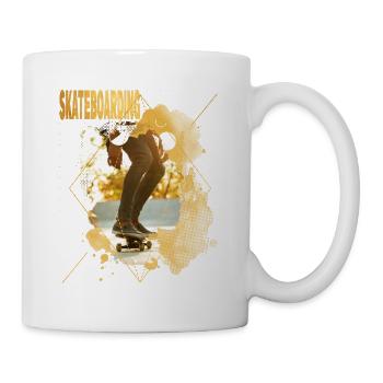 Skateboarding Skate Skater Skateboard Sk8 Gold - Tasse - Weiß - Rechts