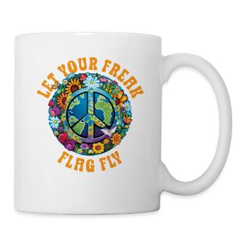 Hippie Peace Sign Peace Flowers Flower Child - Mug - white - Right