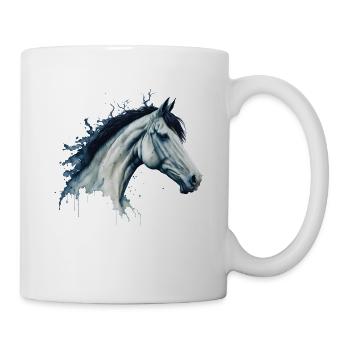 Majestätisches Aquarell Pferd Malerei - Tasse - Weiß - Rechts