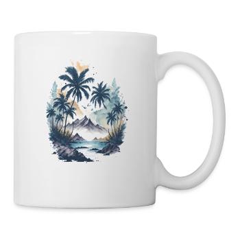Tropical Paradise watercolor painting - Mug - white - Right