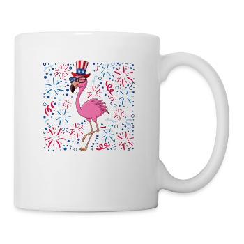 4th Of July Im Here To Bang American Flag USA - Tasse - Weiß - Rechts