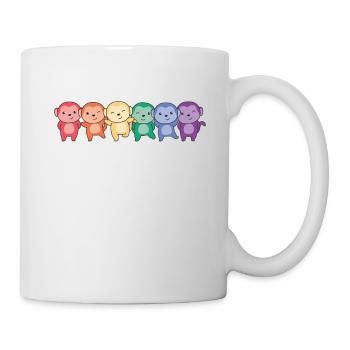 Rainbow Monkey Flag Pride LGBTQ Cute Monkey - Mug blanc - blanc - Droite