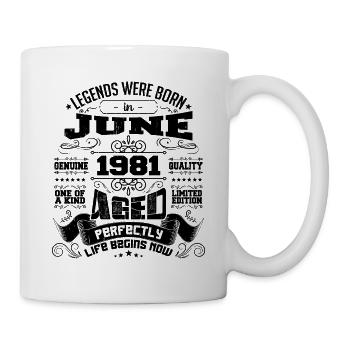 1981 Juin Anniversaire 1981 Juin | né en June 1981 - Mug blanc - blanc - Droite