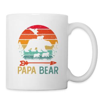 Papa Ours Retro Vintage Humour Cadeau - Mug blanc - blanc - Droite