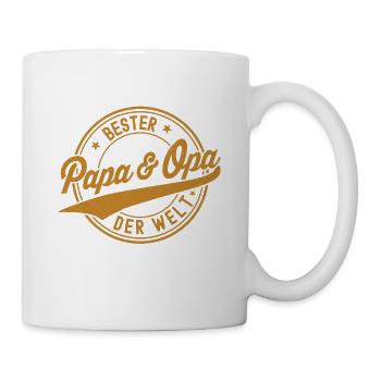 Meilleur Papa & Papy du Monde Humour Cadeau - Mug blanc - blanc - Droite