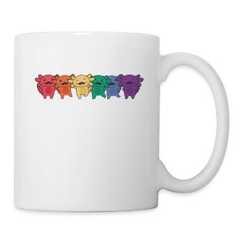 Regenbogen Axolotl Flag Pride LGBTQ süße Axolotls - Tasse - Weiß - Rechts