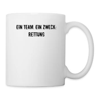 Feuerwehr - Ein Team. Ein Zweck: Rettung - Tasse - Weiß - Rechts