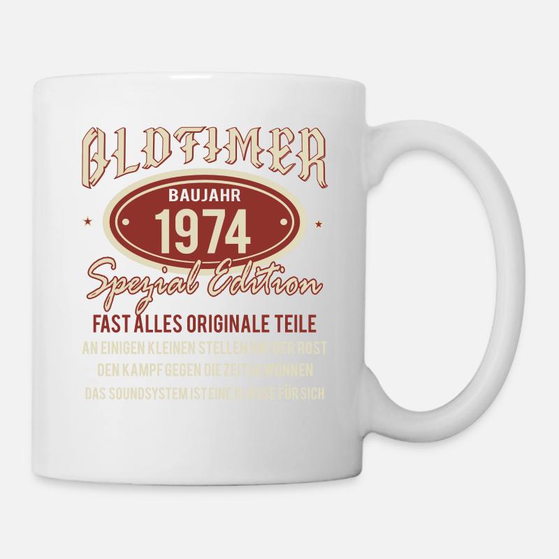 Oldtimer Baujahr 1974 Geburtstag - Tasse - Weiß