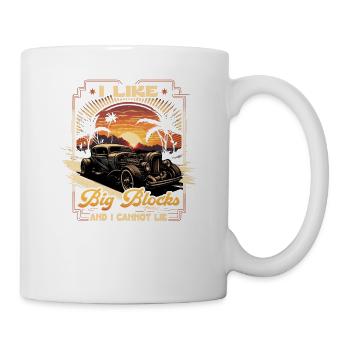 Hot Rod, I Like Big Blocks, Retro Vintage V8 Rat - Mug - white - Right