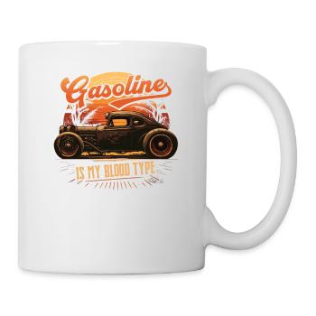 Hot Rod Gasoline Is My Blood Type, Retro Vintage - Tasse - Weiß - Rechts