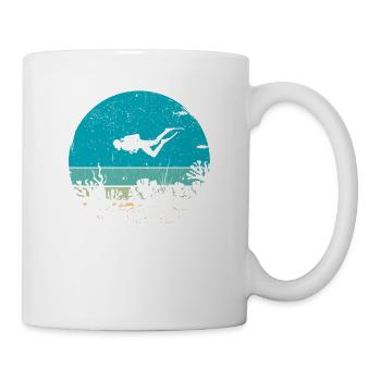 Lustige Vintage Scuba Tauchen Tauchen Retro - Tasse - Weiß - Rechts