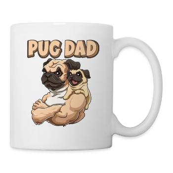 Mops Papa Vater für Papas - Tasse - Weiß - Rechts
