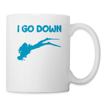 Je descends, juste comme ça Drôle de plongée - Mug blanc - blanc - Droite