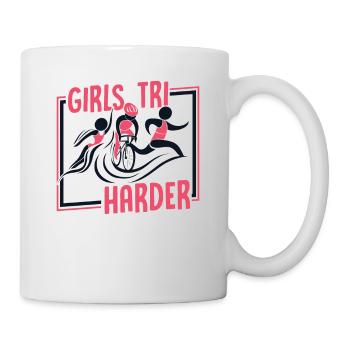 Girls TRI Harder Triathlon Bike Triathlete Training - Mug - white - Right