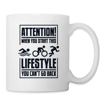 Attention When You Start This Lifestyle Triathlete - Mug - white - Right