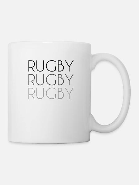 Rugby Schriftzug - Tasse - Weiß