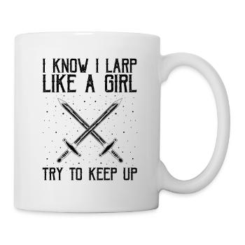 Schwertkampf für Live-Action-Rollenspiele und Larp - Tasse - Weiß - Rechts